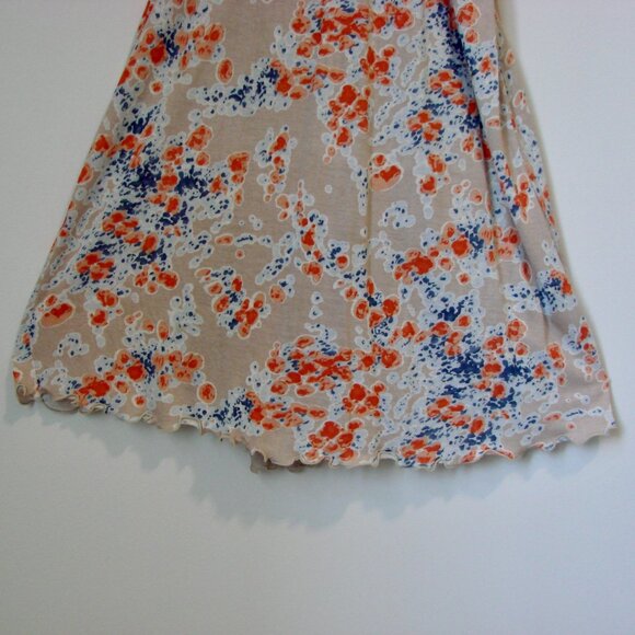 Free People Floral Midi Dress Flutter Ruffle Sleeve Fairy Cream Beige Medium - Picture 9 of 16